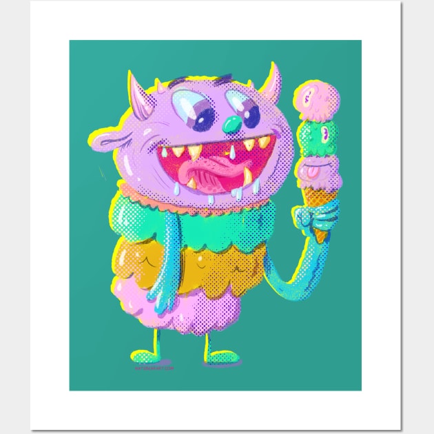 Ice Cream Monster Wall Art by natebear